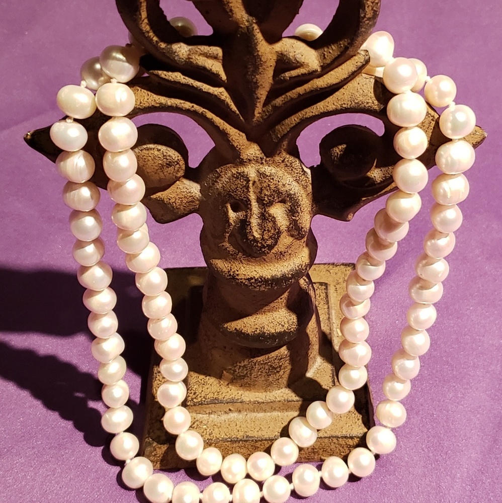 J crew large pearl necklace sterling.